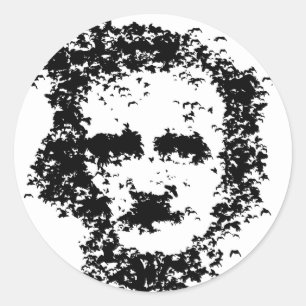Edgar Allan Poe Runder Aufkleber