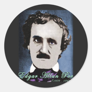 Edgar Allan Poe Runder Aufkleber