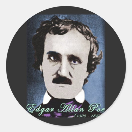 Edgar Allan Poe Runder Aufkleber (Vorderseite)