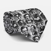 Edgar Allan Poe Schwarz-Weiß-Schlips Krawatte (Gerollt)