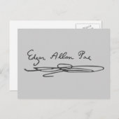 Edgar Allan Poe Signature Postkarte (Vorne/Hinten)