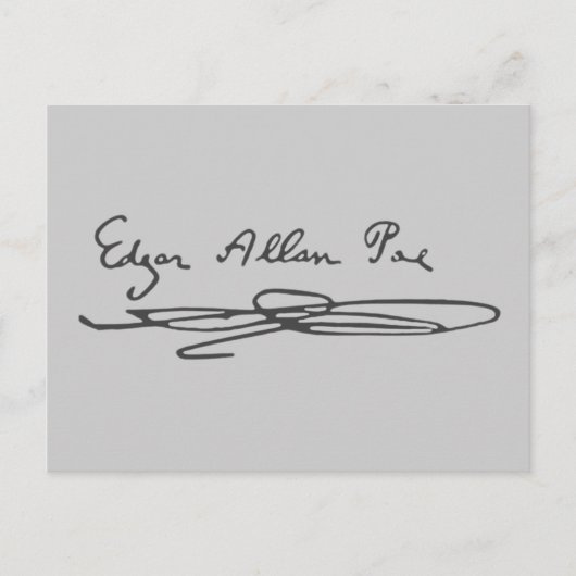 Edgar Allan Poe Signature Postkarte (Vorderseite)