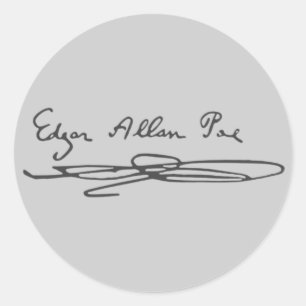 Edgar Allan Poe Signature Runder Aufkleber
