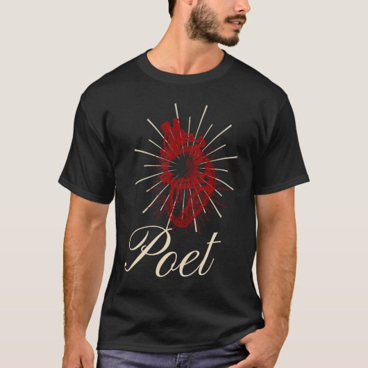 Edgar Allan Poe Tell Tale Herz Literaturautor po T-Shirt (Vorderseite)