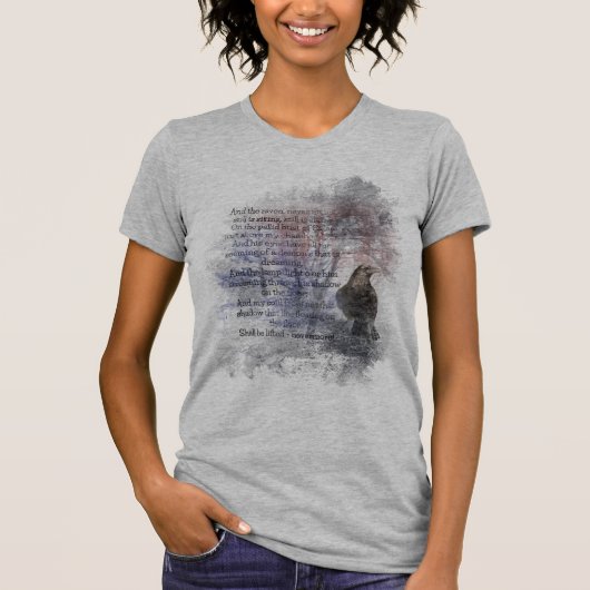 Edgar Allan Poe, "The Raven Gedicht Art" T-Shirt (Vorderseite)