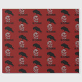 Edgar Allan Poe the Raven Skull Gothic Geschenkpapier (Flach)