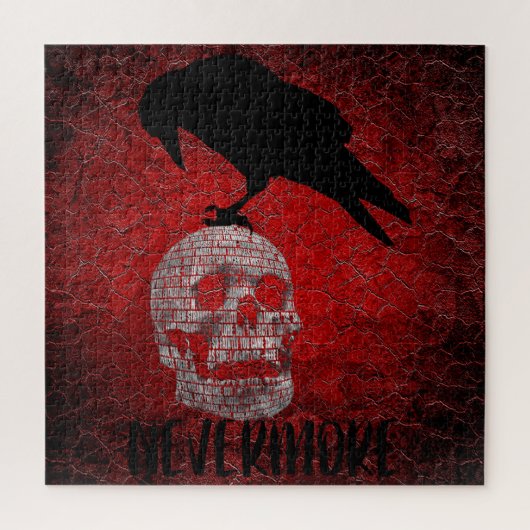 Edgar Allan Poe The Raven & Skull Nevermore Puzzle (Vertikal)