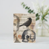 Edgar Allan Poe The Raven Skull und BIrd Postkarte (Stehend Vorderseite)