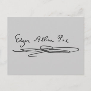 Edgar-Allan-Poe-Unterschrift Postkarte