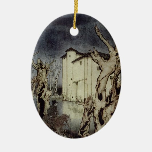 Edgar Allan Poe Usher, der durch Arthur Rackham Keramik Ornament (Vorne)