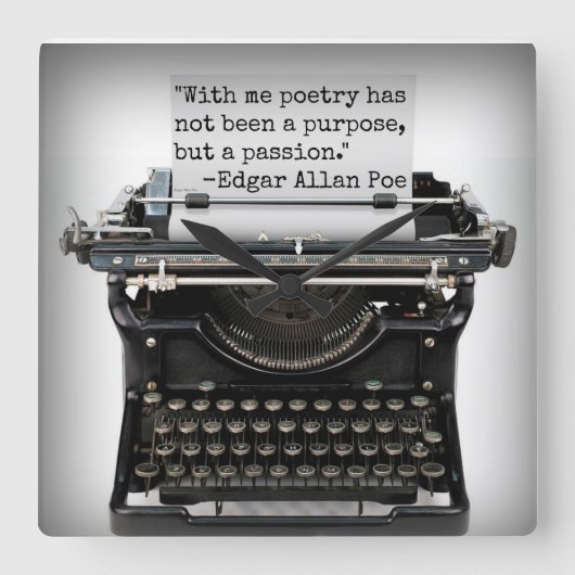 Edgar Allan Poe Wall Clock Quadratische Wanduhr (Vorderseite)