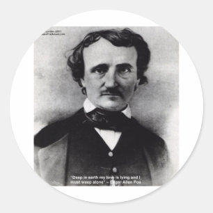 Edgar Allan Poe "Weine allein" Liebeszitate Gesche Runder Aufkleber