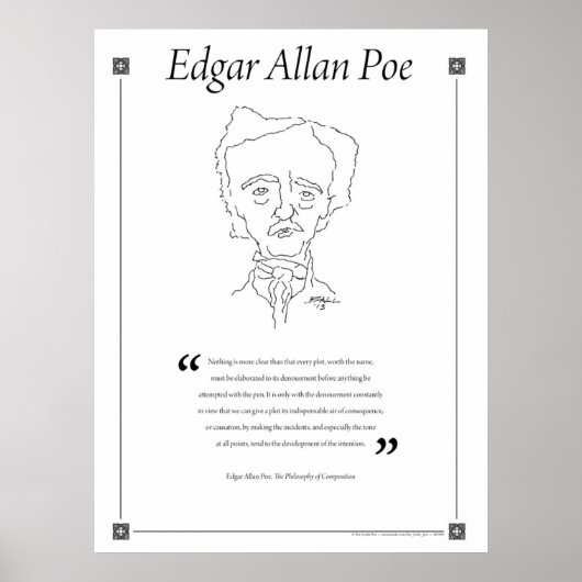 Edgar Allan Poe Writing Quote Poster (Vorne)