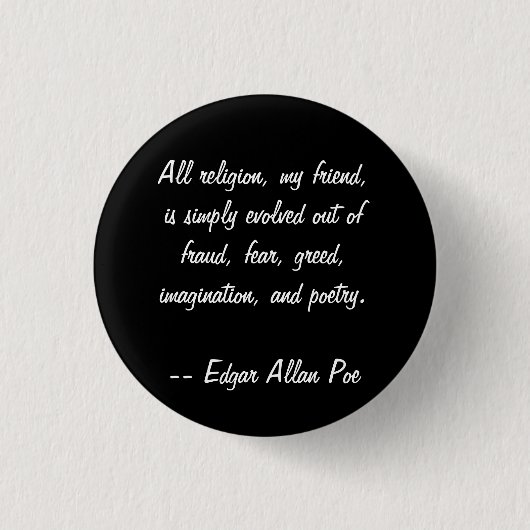 Edgar Allan Poe-Zitat Button (Vorderseite)