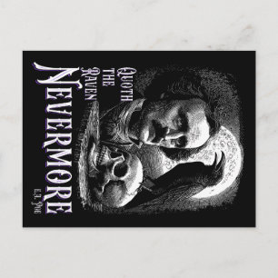 Edgar Allan Poes Raven Nevermore Postkarte