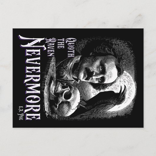 Edgar Allan Poes Raven Nevermore Postkarte (Vorderseite)