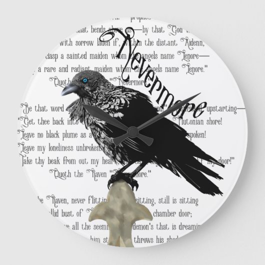 Edgar Allan Poe's The Raven Große Wanduhr (Vorderseite)