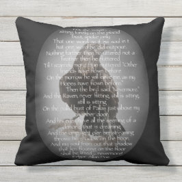 Edgar Allan Pop The Raven Gedicht Raven Watercolor Kissen Für Draußen