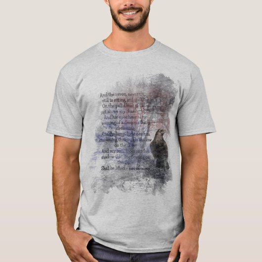 Edgar Allen Poe Gedicht Zitat von Raven T-Shirt (Vorderseite)