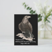 Edgar Allen Poe Insanity Quote Watercolor Raven Postkarte (Stehend Vorderseite)