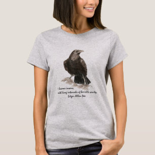 Edgar Allen Poe Insanity Zitat Vintages Foto T-Shirt