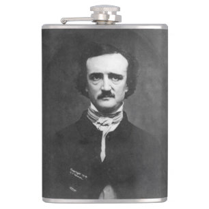 Edgar Allen Poe mit Zitat Flachmann