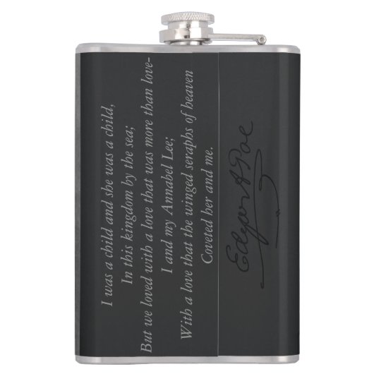 Edgar Allen Poe mit Zitat Flachmann (Rückseite)