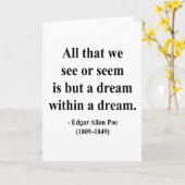 Edgar Allen Poe Quote 1a Karte (Gelbe Blume)