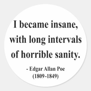Edgar Allen Poe Quote 2a Runder Aufkleber