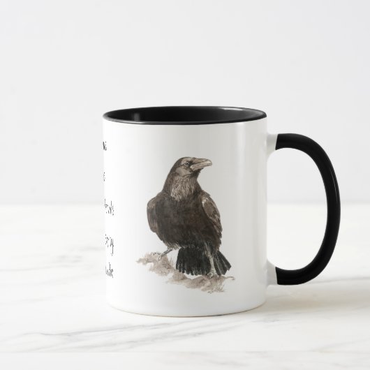 Edgar Allen Poe, Raven Wahnsinn Zitat Tasse (Rechts)