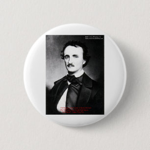 Edgar Allen Poe "Religion Is" Wisdom Quote Gifts Button