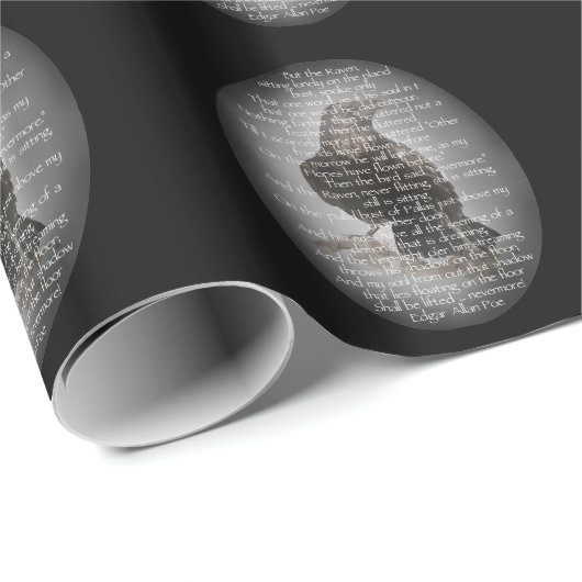 Edgar Allen Poe "The Raven" Halloween Gedicht Voge Geschenkpapier (Rolleneckpunkt)