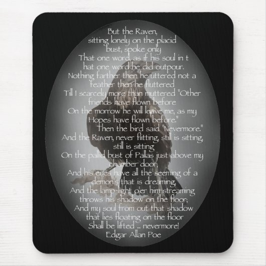 Edgar Allen Poe "The Raven" Halloween Gedicht Voge Mousepad (Vorne)