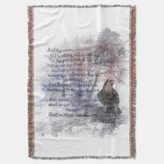 Edgar Allen Poe "The Raven" raven bird Halloween Decke (Vorderseite Vertikal)