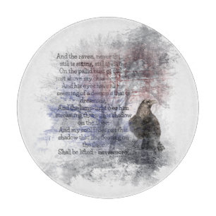 Edgar Allen Poe "The Raven" raven bird Halloween Schneidebrett