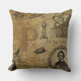 Edgar Allen Poe Throw Pillow Kissen