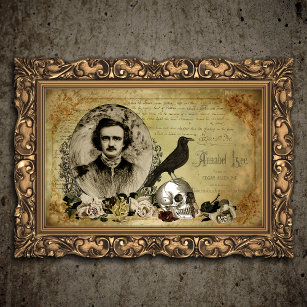 Edgar Allen Poe Viktorianisch Halloween Collage Seidenpapier