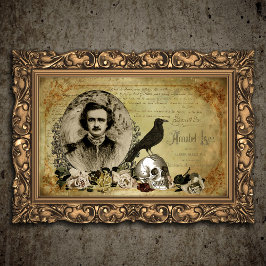 Edgar Allen Poe Viktorianisch Halloween Collage Seidenpapier