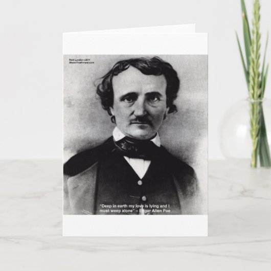 Edgar Allen Poe "Weep Alone" Liebe Zitat Geschenke Karte (Vorderseite)