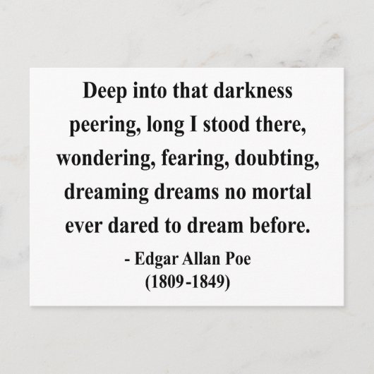 Edgar Allen Poe Zitat 8a Postkarte (Vorderseite)
