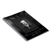 Edgar Allen Poe Zitat Creepy Forest Black/Grau Notizblock (Rechte Seite)