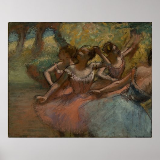 Edgar Degas - 4 Ballerinas auf der Bühne 1885-90 D Poster (Vorne)