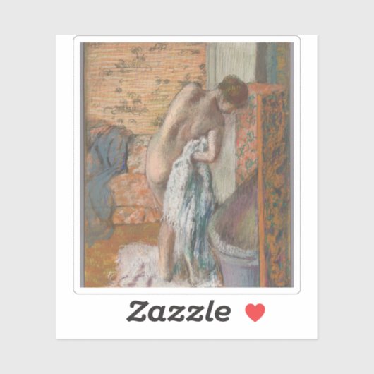 Edgar Degas - Après le bain (Femme'essuyant) Aufkleber (Blatt)