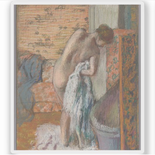 Edgar Degas - Après le bain (Femme'essuyant) Aufkleber (Vorderseite)
