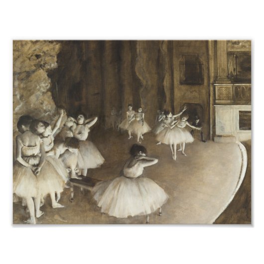 Edgar Degas - Ballett-Probe auf Bühne Fotodruck (Vorne)