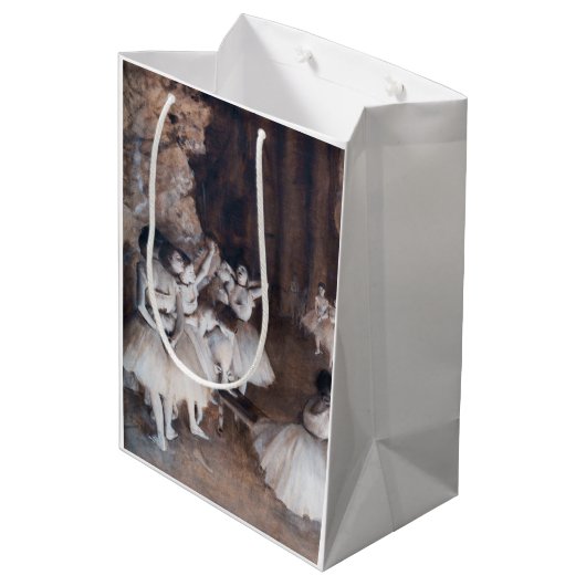 Edgar Degas - Ballett-Probe auf Bühne Mittlere Geschenktüte (Rückseite Schrägansicht)