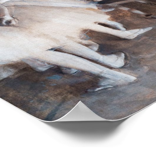 Edgar Degas - Ballett-Probe auf Bühne Poster (Ecke)
