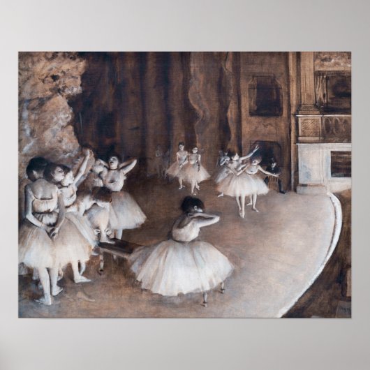 Edgar Degas - Ballett-Probe auf Bühne Poster (Vorne)
