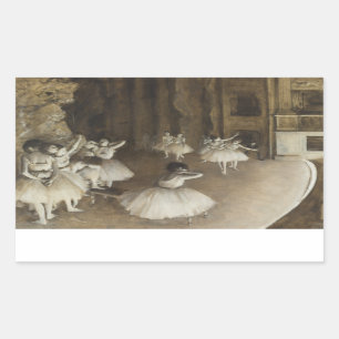 Edgar Degas - Ballett-Probe auf Bühne Rechteckiger Aufkleber