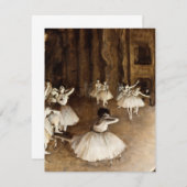 Edgar Degas - Ballett-Probe über Bühne Dankeskarte (Vorne/Hinten)